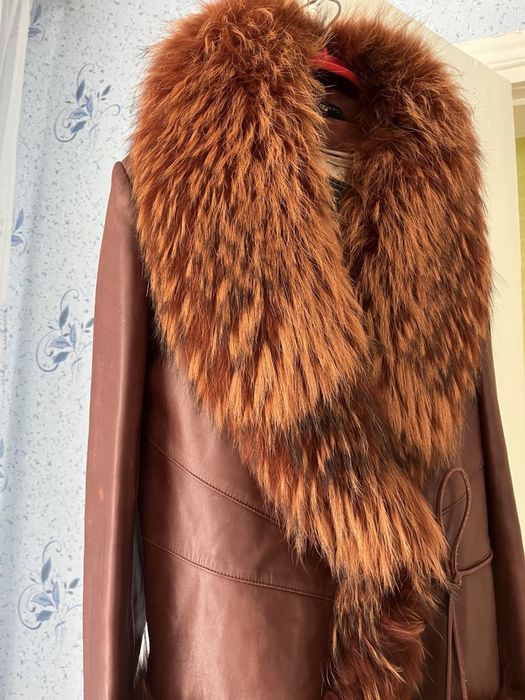 Куртка шкіряна з хутром