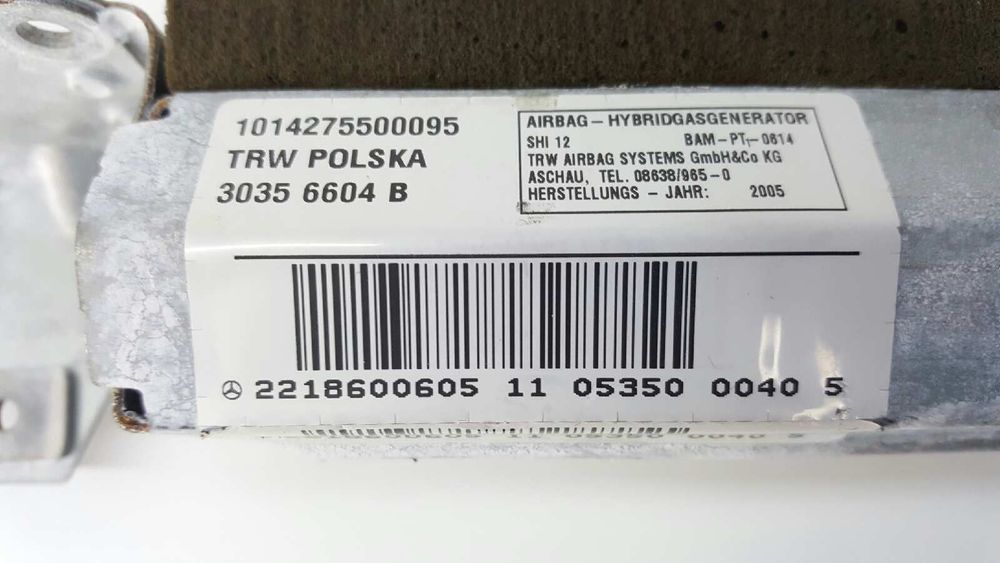 AIRBAG PORTA TRASEIRA DIREITA MERCEDES CLASE S (W221) BERLINA 320 / 350 CDI (221...