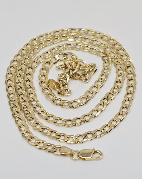 Złoty łańcuszek splot pancerka dmuchany próba 585 14k waga 6.44