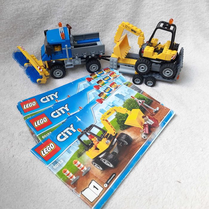 Лего 60152.LEGO City Прибиральник та екскаватор. Відсутні деякі аксесуари.