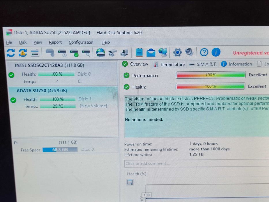 НОВИЙ! SSD диск ADATA SU750 512GB 100% здоровя! ВІДМІННИЙ СТАН