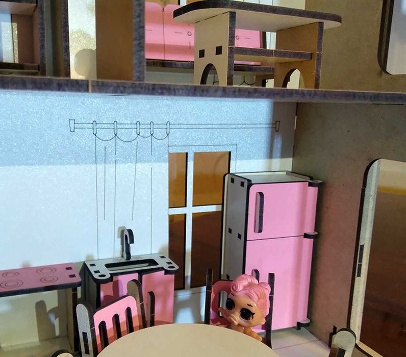 Будиночок ляльок для лол Меблі дівчинці ліфт рухомий Будинок ляльковий