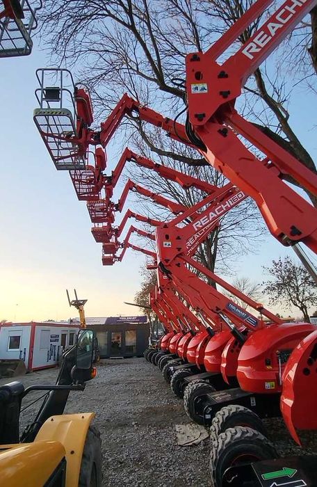 Podnośnik nożycowy koszowy przegubowy zwyżka wynajem podest ruchomy