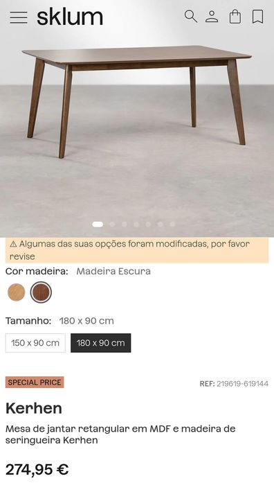 Mesa Sklum + 6 cadeiras
