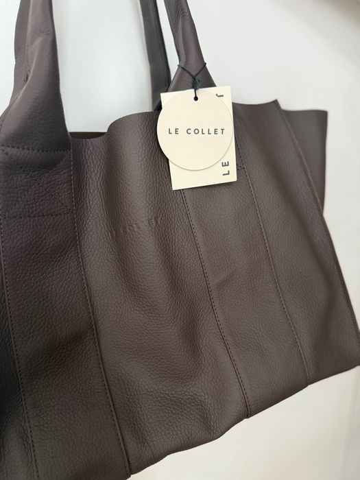 Nowa skórzana torba / torebka - czekoladowa - Le Collet