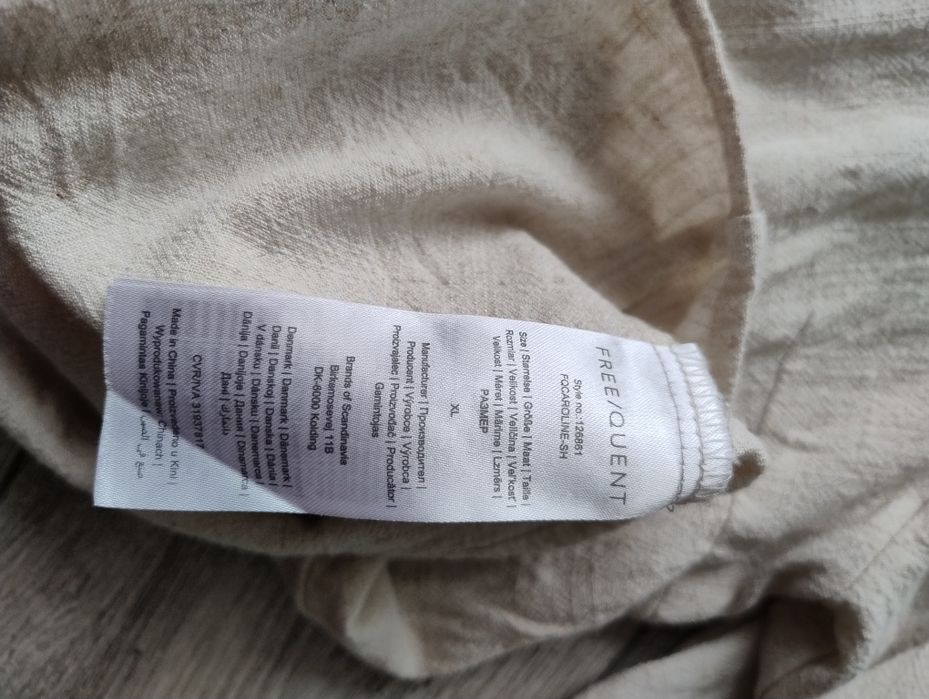 Lniana koszula len wiskoza Freequent XL