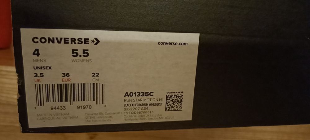 Buty trampki CONVERSE Run Star MOTION HI A01335C 36 Nowe Piękne