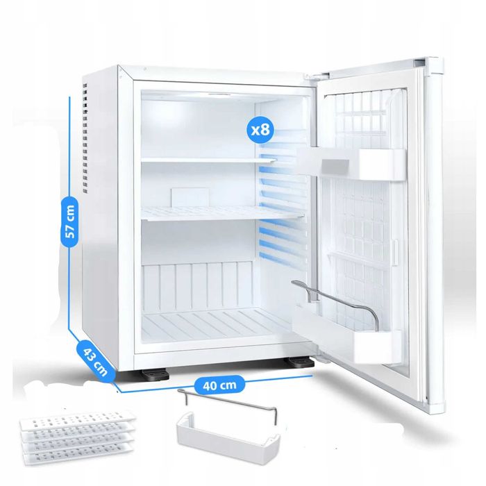 Lodówka jednodrzwiowa Kesser mini lodówka 40 l cicha na klucz