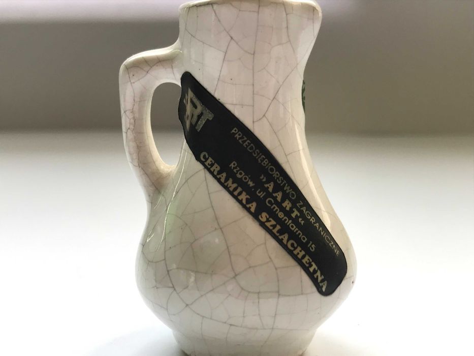 Figurka AART dzbanek PRL retro vintage cepelia szklana ceramiczna