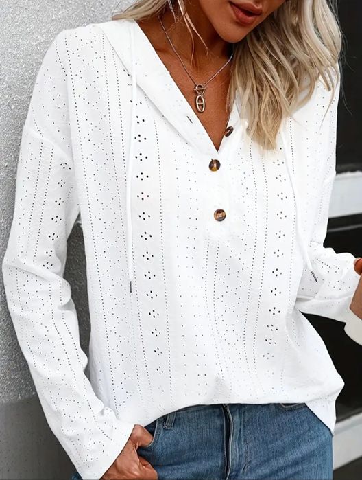 Біла кофтинка з капюшоном