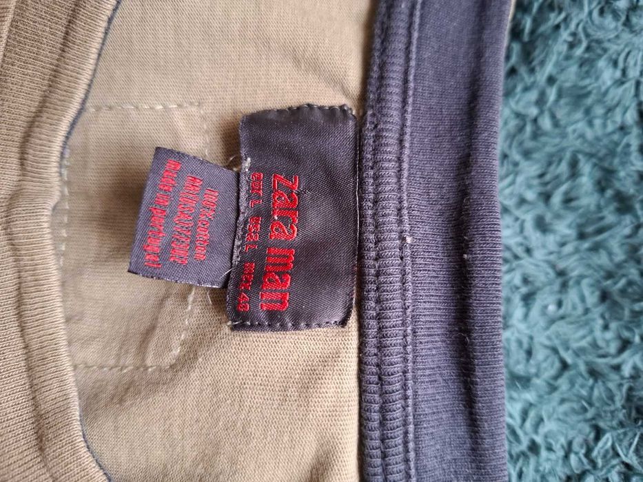 ZARA MAN t-shirt L kolor khaki krótki rękaw oryginalna