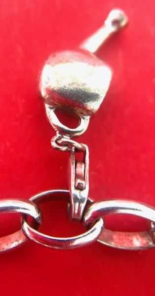 srebrna bransoletka a la Pandora Link plus 3 charmsy dla ogrodniczki