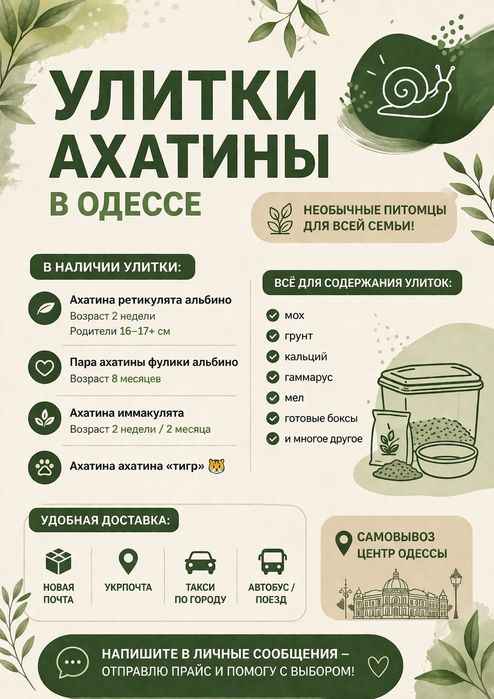 Наборы уходовые для улиток