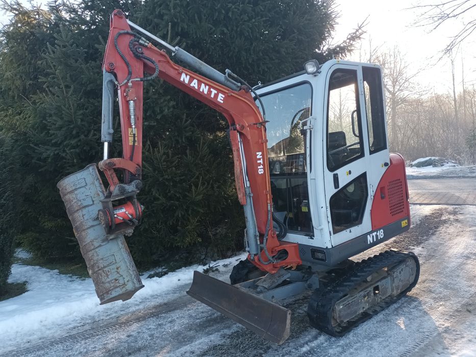 Nante NT18 Minikoparka 1,8T 2011r Powertilt 3 łyżki. Cena Brutto!