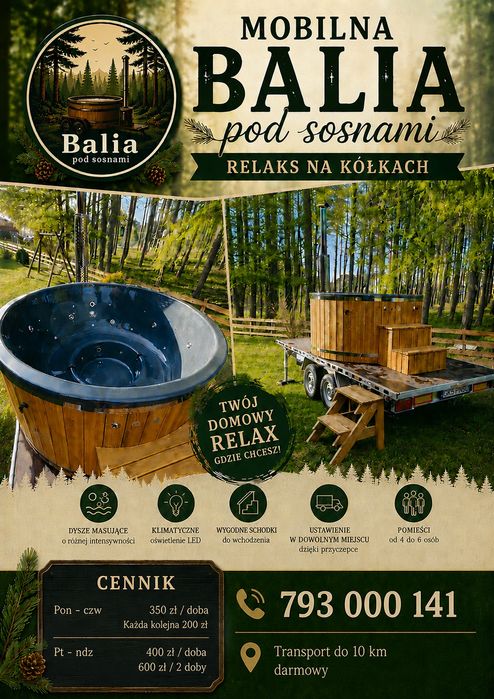 Balia pod sosnami- wynajem Bali mobilnej