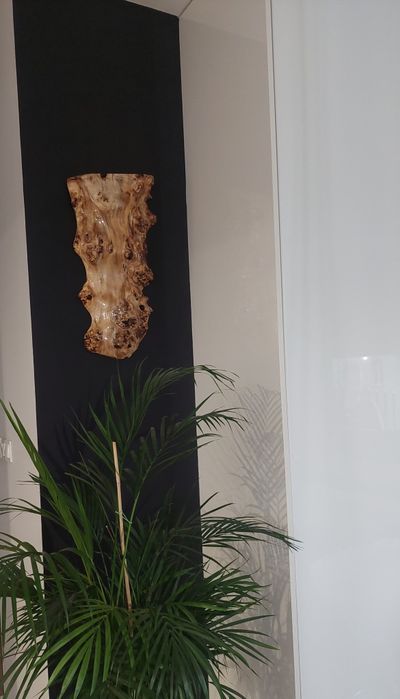 Rzeźba- drewno naturalne, pokryte żywicą