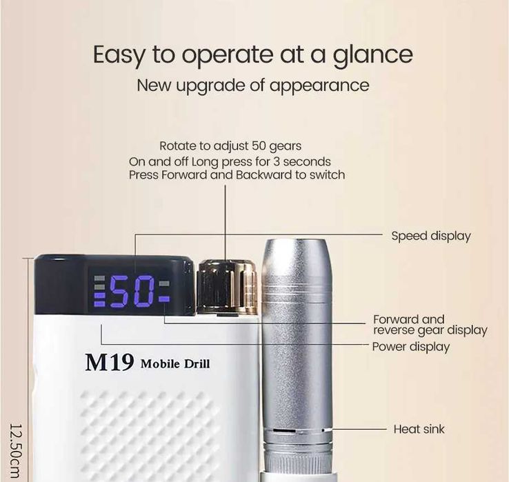 broca portátil de 50mil rpm nova