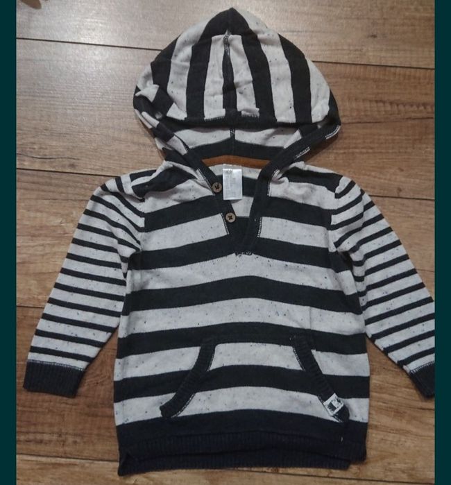 Sweter sweterek z kapturem cienki HM