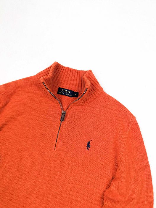 Polo Ralph Lauren pomarańczowy sweter golf half zip S