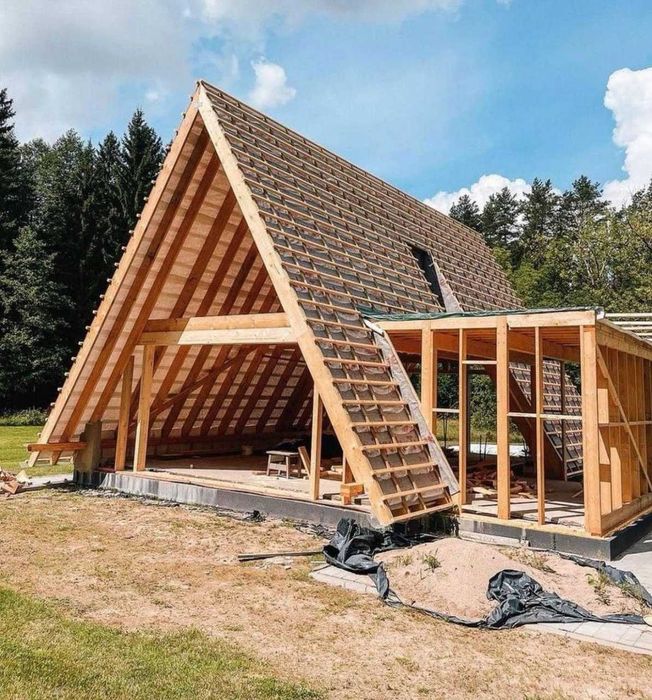 Будівництво каркасних будинків - Модерн/Скандинави/A-Frame/BurnHouse