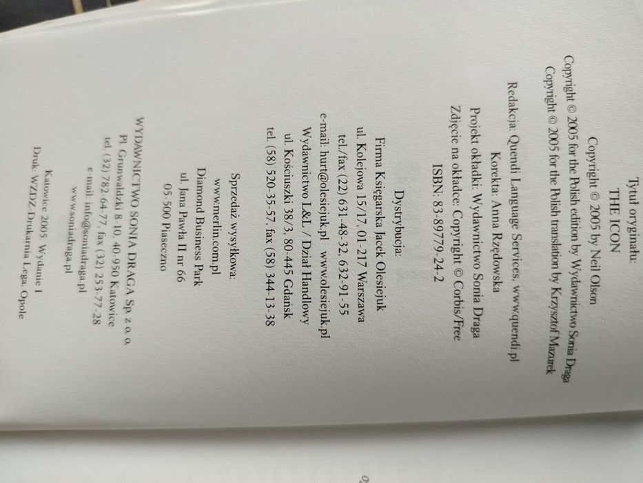 Książka Neil Olson, Ikona.