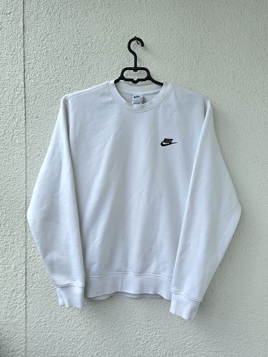 Bluza Longsleeve Crewneck Nike Biała Baggy Swoosh Oversize y2k 00s 10s Basic