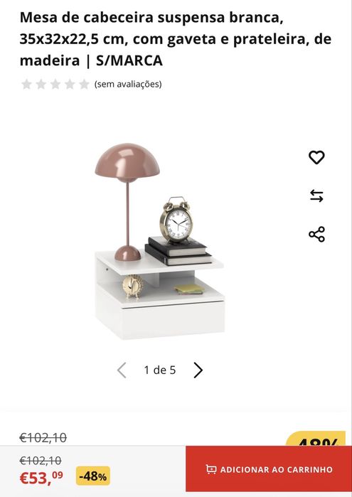 Mesa de cabeceira igual a esta, nova, desmontada, na caixa