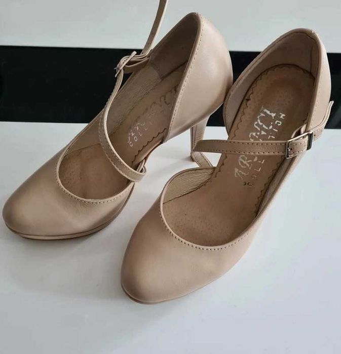 Szpilki skórzane mała stopa rozmiar 34