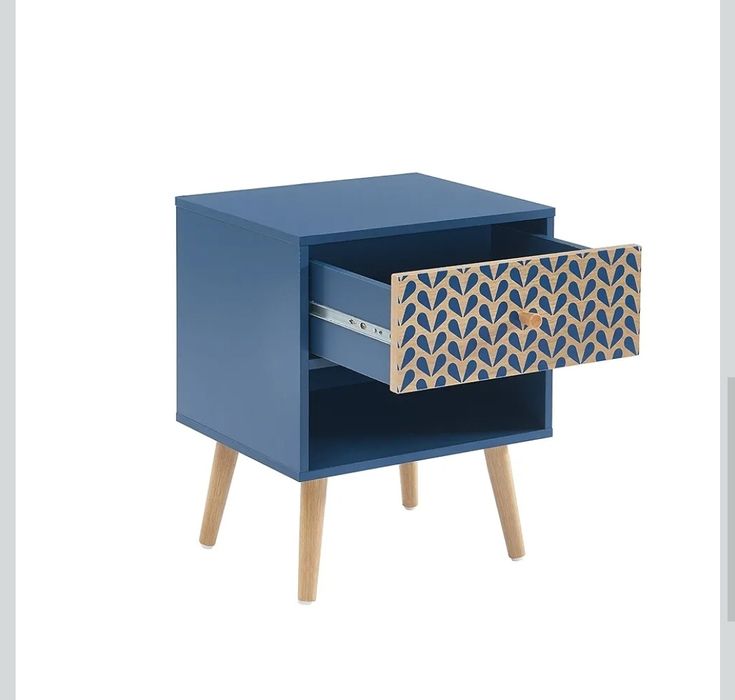 Baïta Capucine Stolik Nocny, Niebieski, 40 cm