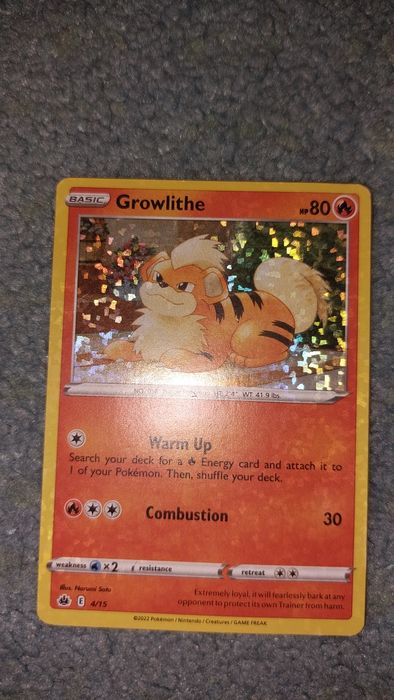 Carta pokémon Growlithe shiny edição mc donalds