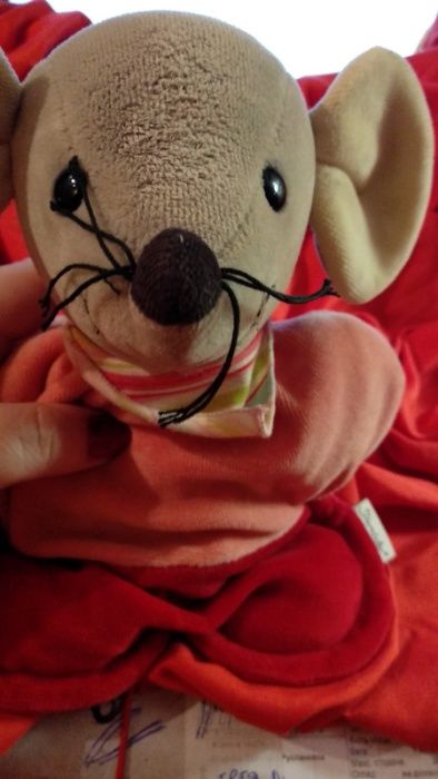 мягкая игрушка мышь мышка крыса и цветок с зеркалом 24 см не поет