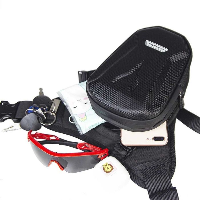 Bolsa Rígida de Perna e Cintura Impermeável para Moto - Design Durável