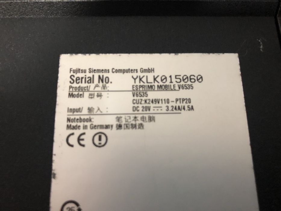 Pc portátil Fujitsu Siemens Esprimo mobile V6535
