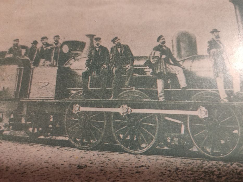 Commemorative postcard marking the departure of the most modern locomotive of 1864