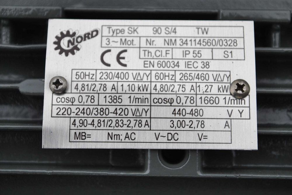 Motoreduktor kołnierzowy 1.1kw. 30obr./min.. NORD