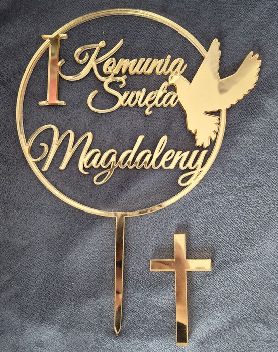 Topper dekoracja na tort I Komunia Święta Magdaleny