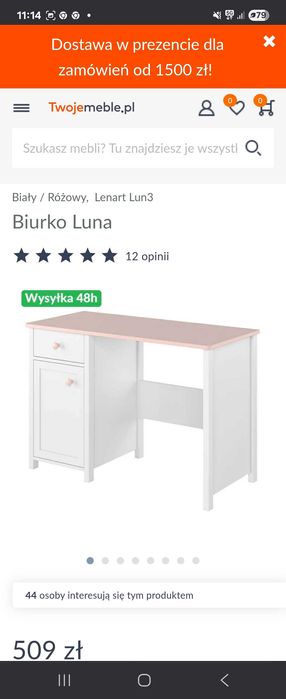 Zestaw mebli do pokoju dziewczynki 6 eleementow