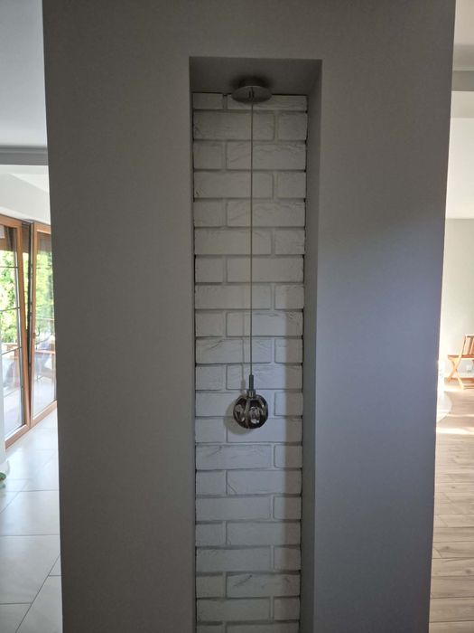 Pojedyncza szklana lampa kula retro Argon