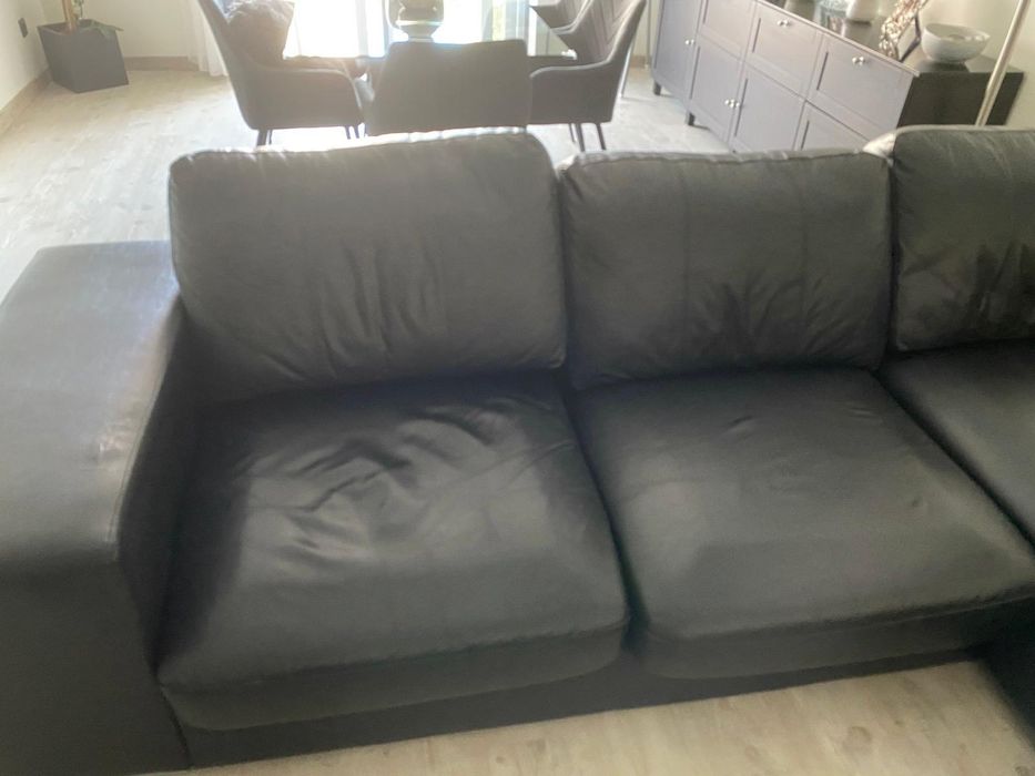 Sofá chaise long preto