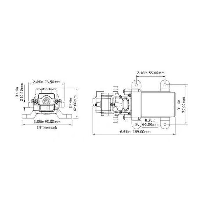 Pompa wody 12v ciśnieniowa Nawadniania Ogrodu Przyczepy 3,8L/ min