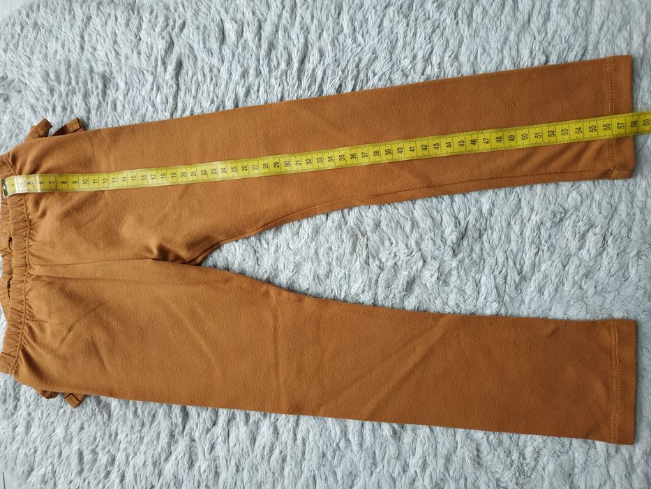 Nowe legginsy z falbankami/brązowe/beżowe/karmelowe/Haydi/r.104
