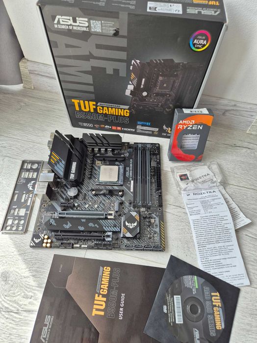 AM4 сет AMD Ryzen 5 3600 4.2GHz+mATX плата ASUS TUF B550 Gaming. Trade-IN