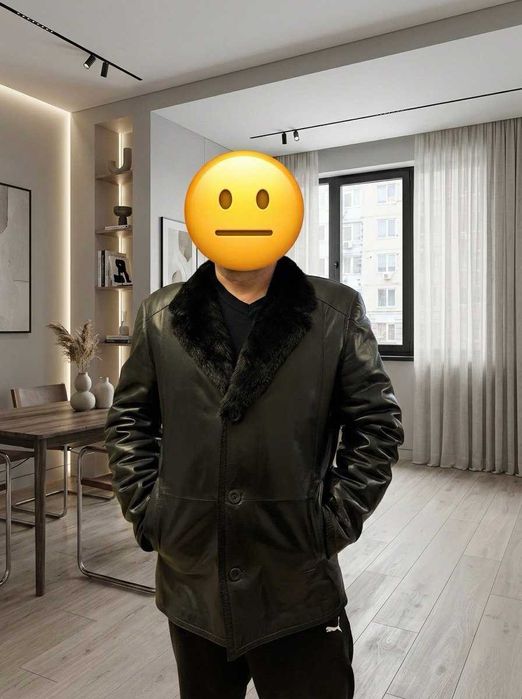 Продам мужскую кожанную дубленку