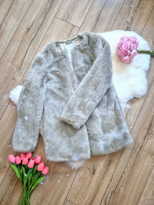 sztuczne futerko damskie New Look S 36 elegancka viralowa kurtka