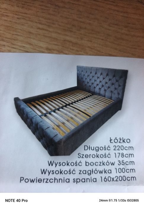 Łóżko Pikowane 160*200