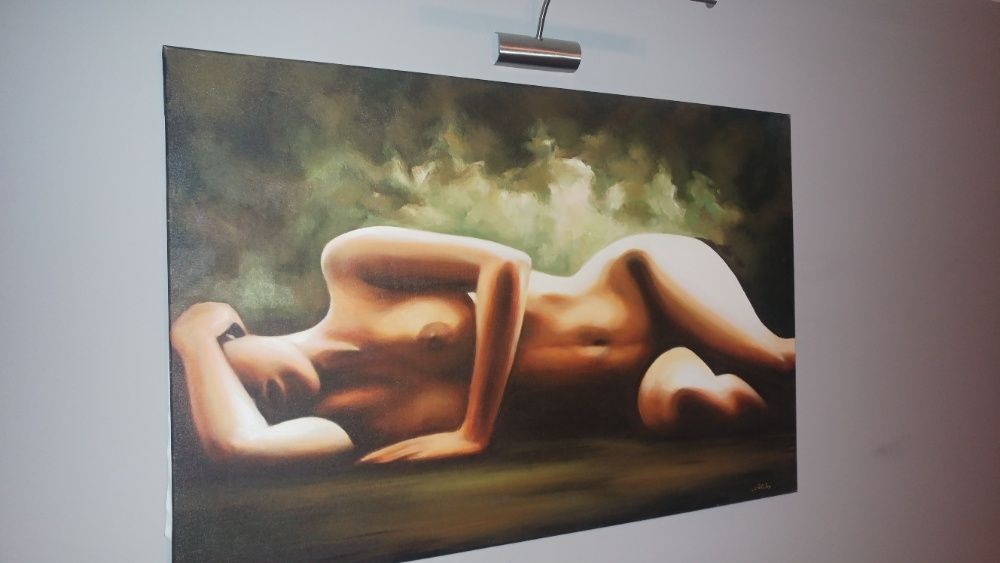 Obraz olejny na płótnie Naga kobieta Akt kobiecy