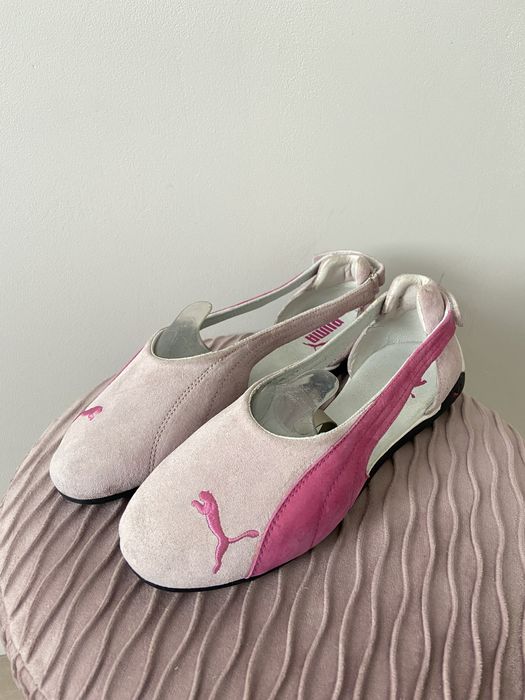 puma ballerina vintage premium shoes suede pink beige retro flats 41