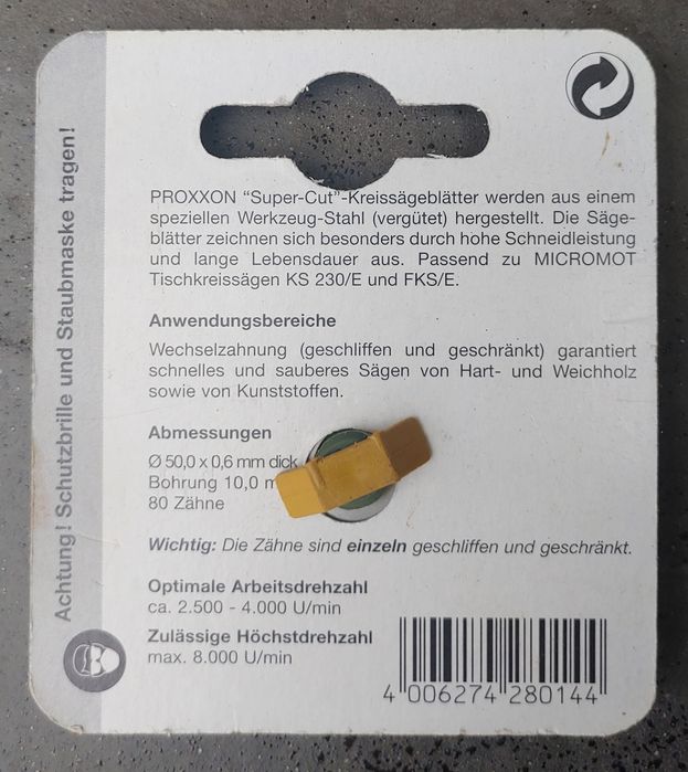 Tarcza tnąca do piły Super-Cut Ø58mm Proxxon 28014 + szczotka druciana