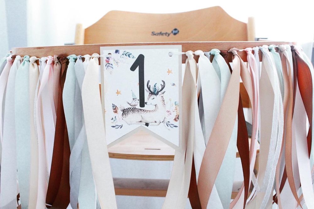 Girlanda urodzinowa na krzesełko banner na roczek dekoracje