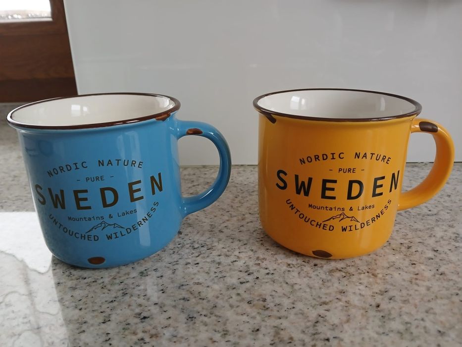 2x kubek ceramiczny Szwecja Sweden